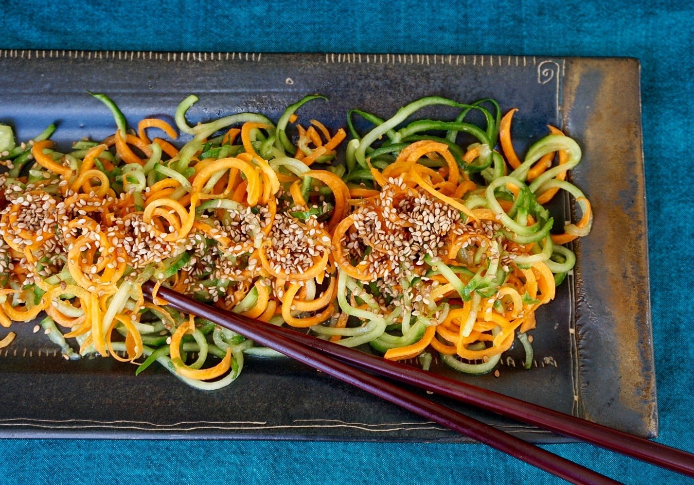 Cucumber Carrot Salad with Sesame Seeds