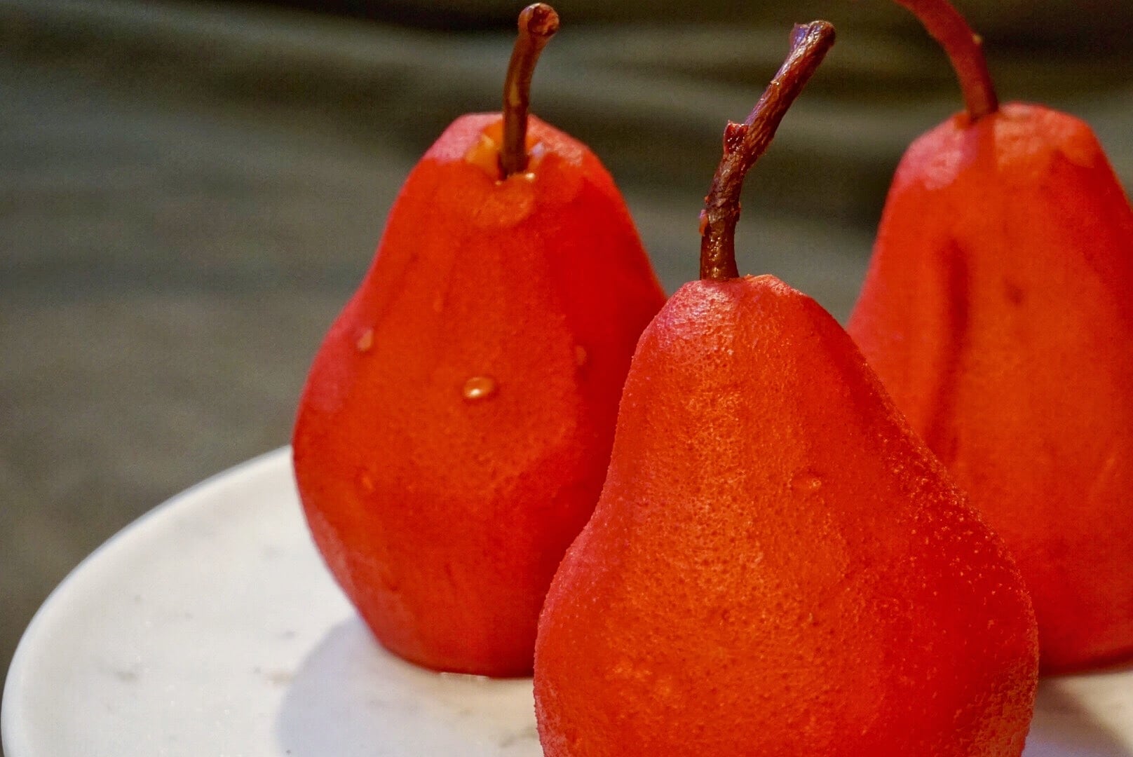 Poached Pears with Blackberry Sage Sauce